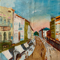 painting, Przemyśl Market by Nina Talbot
